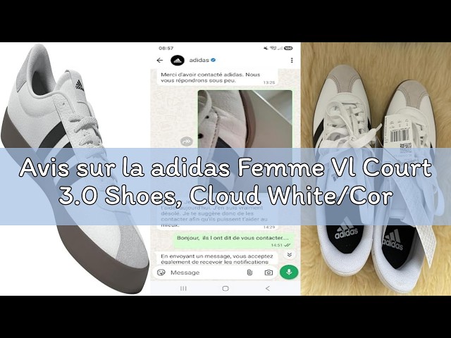 Vídeo relacionado con adidas Mujer VL COURT 3.0 SHOES, Cloud white/core black/grey one, 38 EU