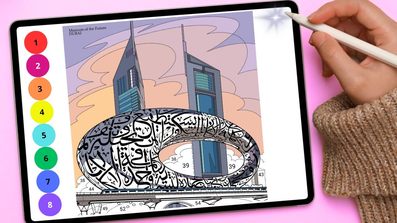 Museum of the Future. Dubai. Coloring Page By Numbers