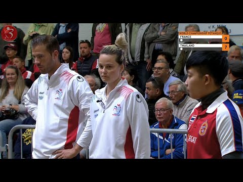 Championnats du Monde 2022 : FRANCE vs THAÏLANDE Quart du doublette mixte à pétanque