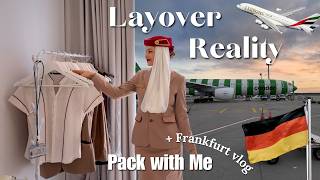 The REALITY of Being Emirates Cabin Crew | Pack with Me | Frankfurt Vlog 🇩🇪