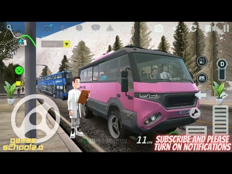 Mini coach bus | Driving on the left | bus simulator Pro 🚍| hilltop terminal