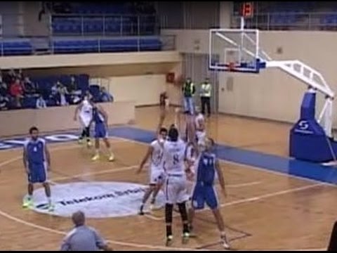 Marko Stojadinović of KK Smederevo 1953 (white jersey #8) vs. KK Sloga Kraljevo