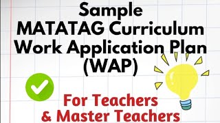 WORK APPLICATION PLAN | Downloadable | For MT and Teachers I to III
