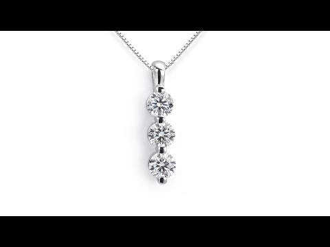 3 Stone Diamond Drop Necklace