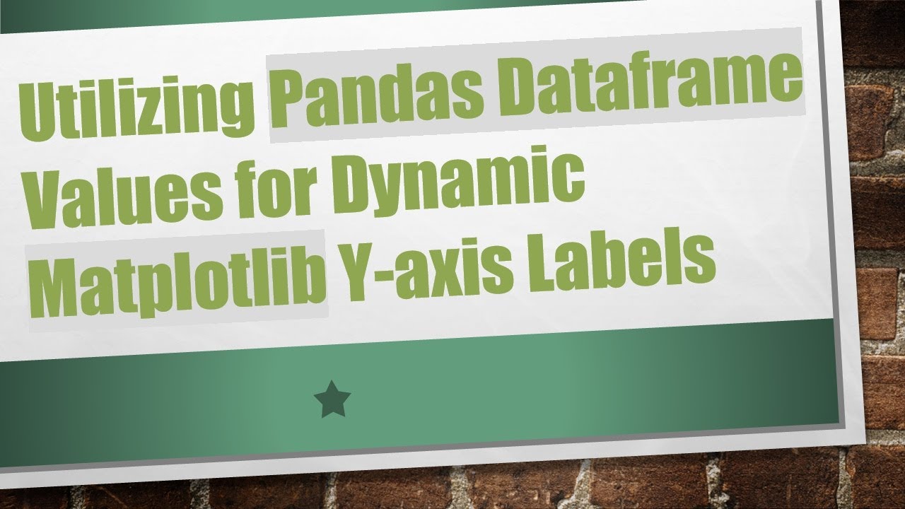 Utilizing Pandas Dataframe Values for Dynamic Matplotlib Y-axis Labels