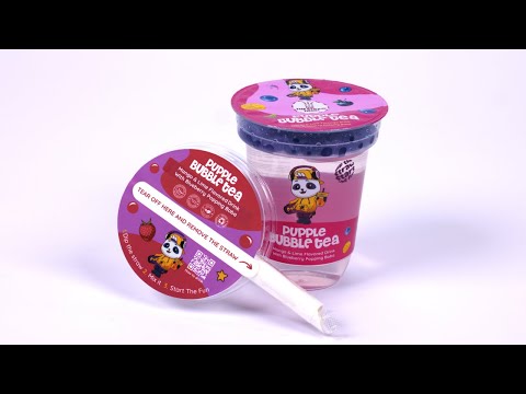 Pupple Bubble Tea Mango & Lime Flavored Drink with Blueberry Popping Boba