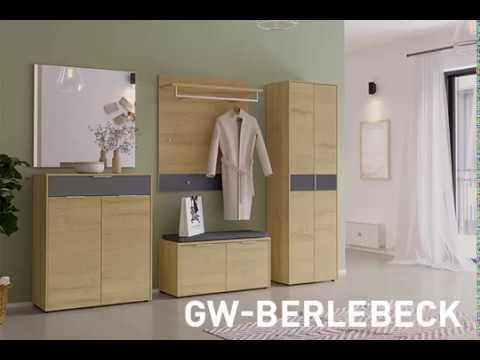 Garderobeset Berlebeck III (2-delig) Grandson eikenhouten look/grafietkleurig