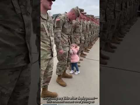Surprising my kids after deployment…this moment means everything us 🥺💕#MilitaryReunion #DadIsHome