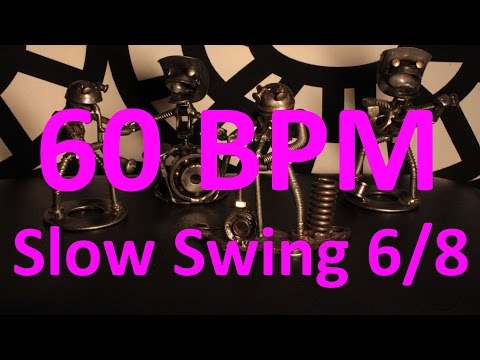 60 BPM - Slow Swing - 6/8 Drum Track - Metronome - Drum Beat