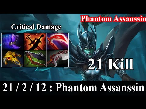 Double - Godlike IU [Phantom Assassin] Safelane EZ Game 21 kill | Immortal gameplay dota 2 7.23c