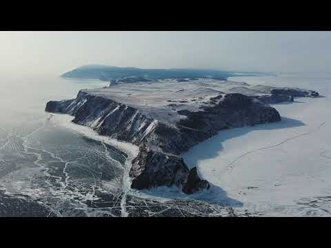 Amazing frozen ice of lake Baikal (Siberia)