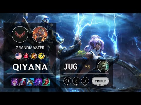 Qiyana Jungle vs Rengar - NA Grandmaster Patch 12.4