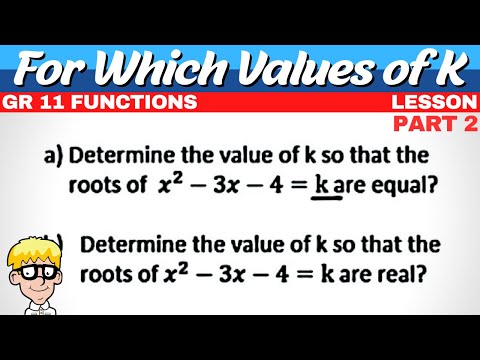 For Which Values of K |  Grade 11 Functions