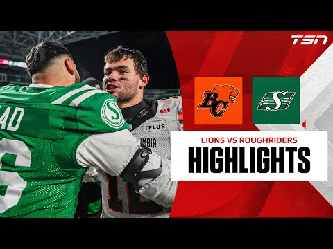 CFL WEST FINAL: BC Lions vs. Saskatchewan Roughriders | FULL HIGHLIGHTS