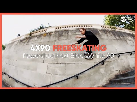 4x90 Freeskating - Powerslide Next Black White 90 urban skates