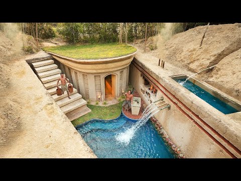 100 Days Building A Modern Underground Hut With A Grass Roof And A Swimming Pool 2022 - BEST OF 2022