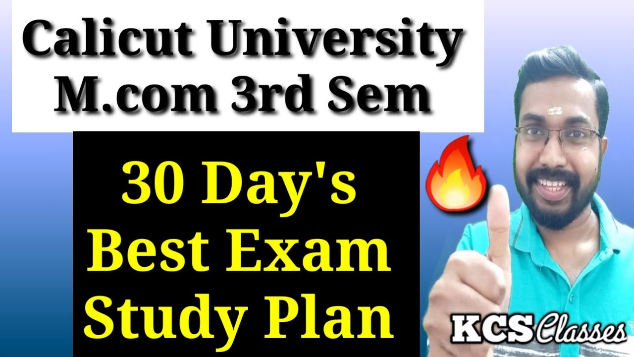 30 Days Best Exam Study Plan 🔥 |M.com 3rd Semester|Calicut University 