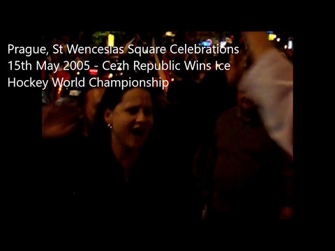 Prague St Wenceslas Square 15th May 2005 Celebrations as Czech Republic win the Ice Hockey World Cup