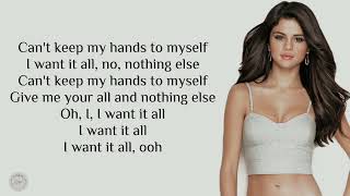 Selena Gomez - Hands to Myself (lyrics)