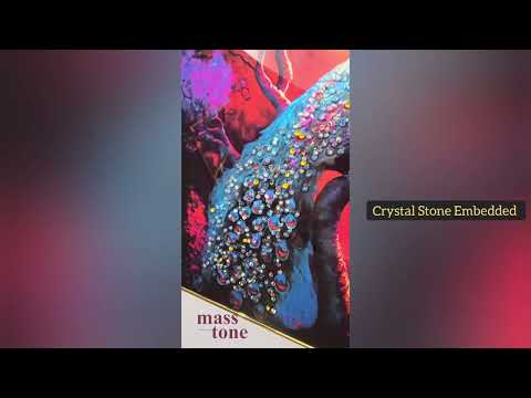 Masstone Butterfly Colorful Crystal Embedded High Gloss Surface Golden Slim Frame Glass Painting