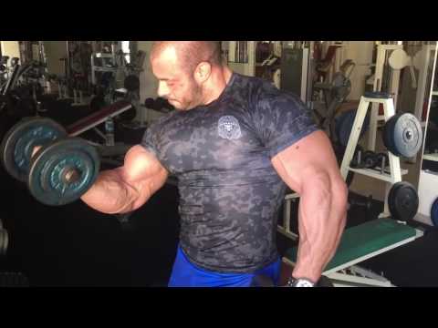 Massive Greek bodybuilder Nikos Mousounidis - Biceps workout