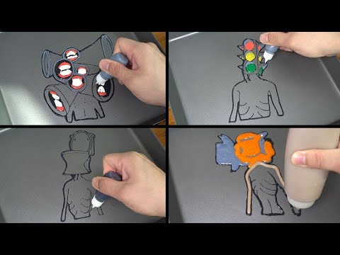 Siren Head Pancake Art - Many faces, Traffic light, Toilet, Power saw