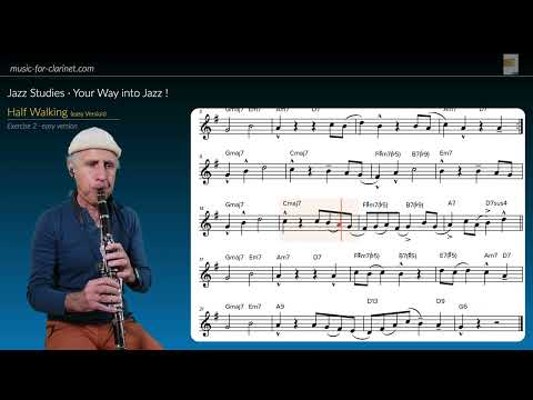 Jazz Exercise: "Half Walking" (easy) · Clarinet  #ljazz #clarinet #clarinette #klarinette #klarinet