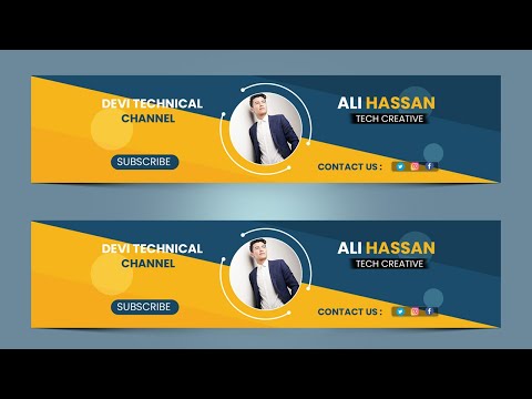 How to Create Modern YouTube Channel Art Professional YouTube Banner in Photoshop Vertex Graphic