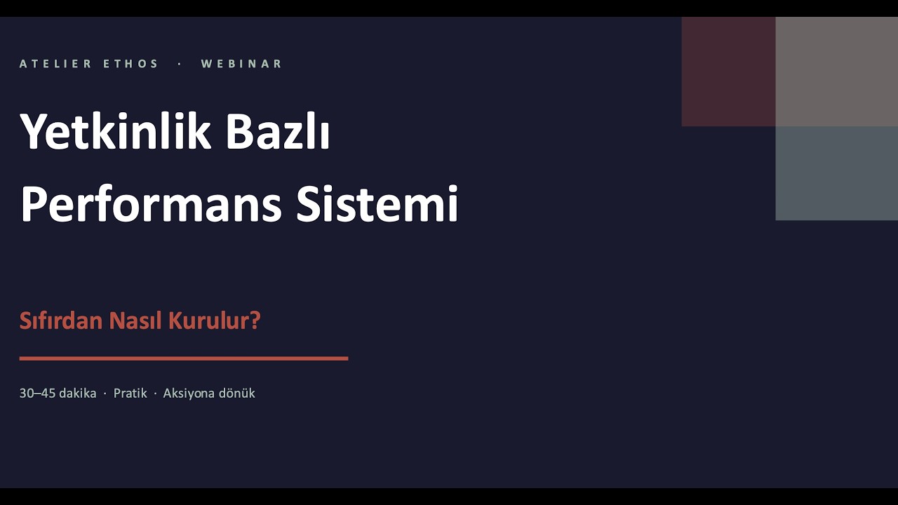 Yetkinlik Bazlı Performans Sistemi webinar kapağı