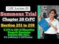 CrPC Lecture 20 | Section 251 to 259 CrPC | Chapter 20 CrPC | Summons Trial
