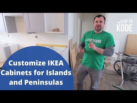 Part of a video titled How to Customize IKEA Cabinets for Islands and Peninsulas - YouTube