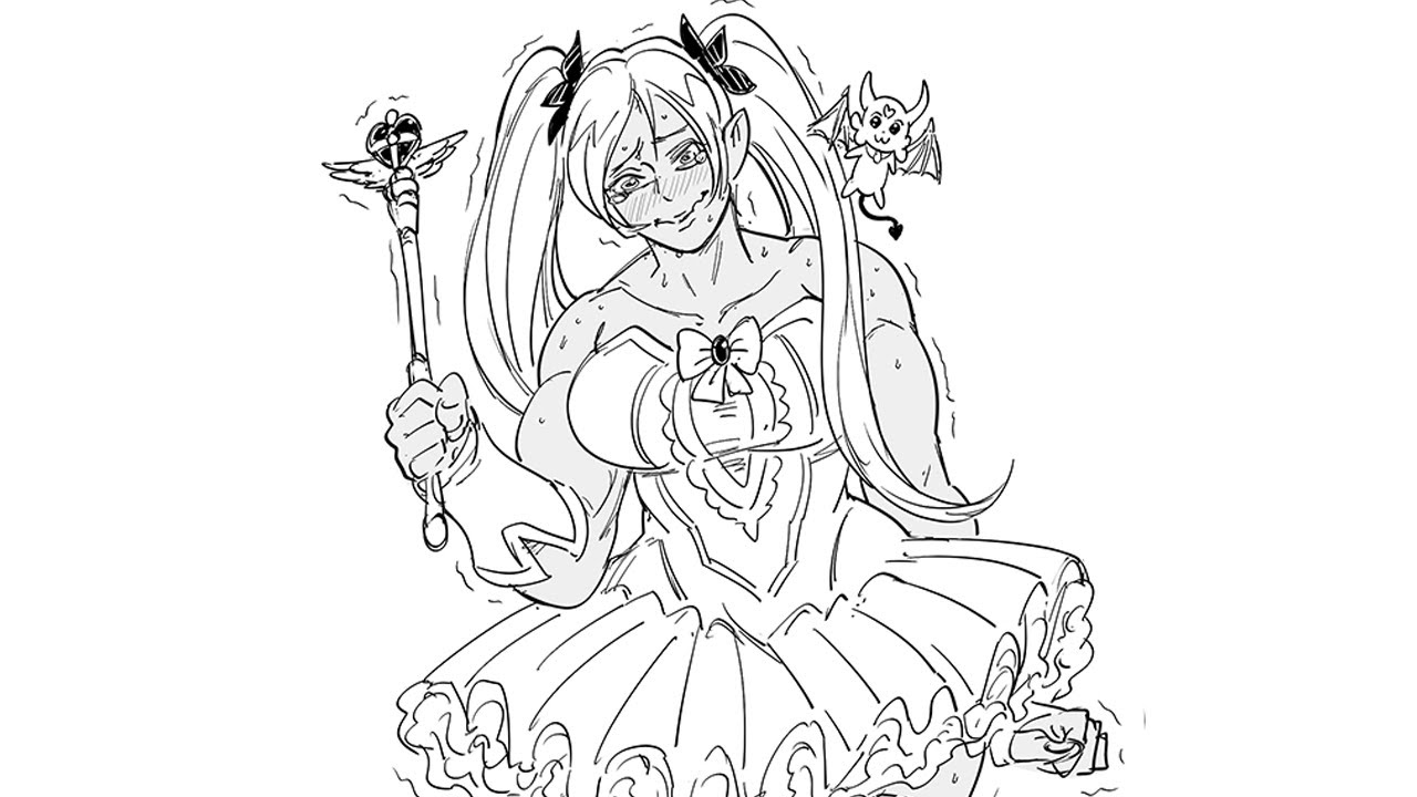 Muscle Lady Gets Embarrassed | comic by baalbuddy