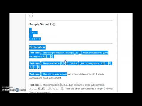 Subarray Permutations Code Chef