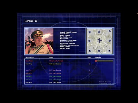 C&C Generals Zero Hour Reborn - 1vs7 - China Infantry vs 7 GLA Toxin [Hard Army, No Commentary]