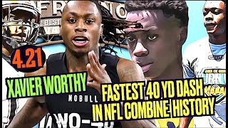 😲 Xavier Worthy JUST ran the FASTEST 40 YD Dash in NFL Combine HISTORY ! Check out his HS Spotlight