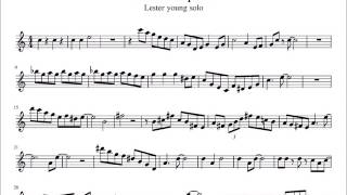 Count Basie; Lester Leaps in- Lester Young's solo transcirption