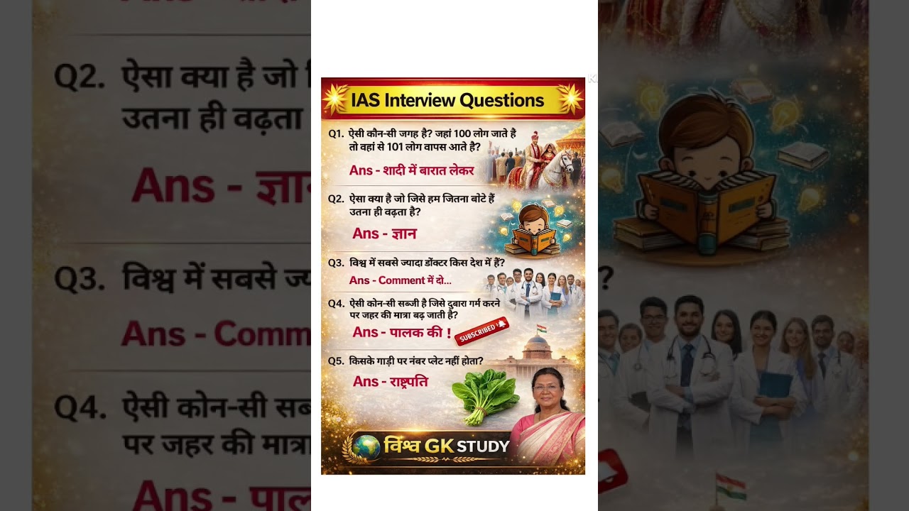 IAS Interview Questions GK | UPSC Interview Questions #iasinterviewquestions #upscinterviewquestions