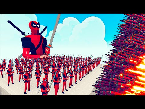 100x DEADPOOL + 1x GIANT DEADPOOL vs EVERY GOD - Totally Accurate Battle Simulator TABS