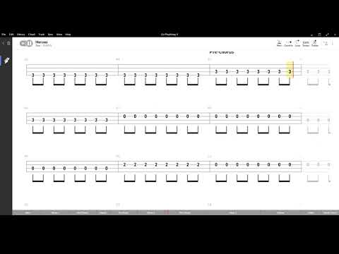 Heroes ( David Bowie ) ,Tablatura e base Senza Basso - Backing bass track-NO BASS