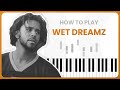 How To Play Wet Dreamz By J. Cole On Piano - Piano Tutorial (Free Tutorial)
