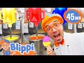Blippi Makes Rainbow Ice Cream With Fruit Learn Colors For Kids