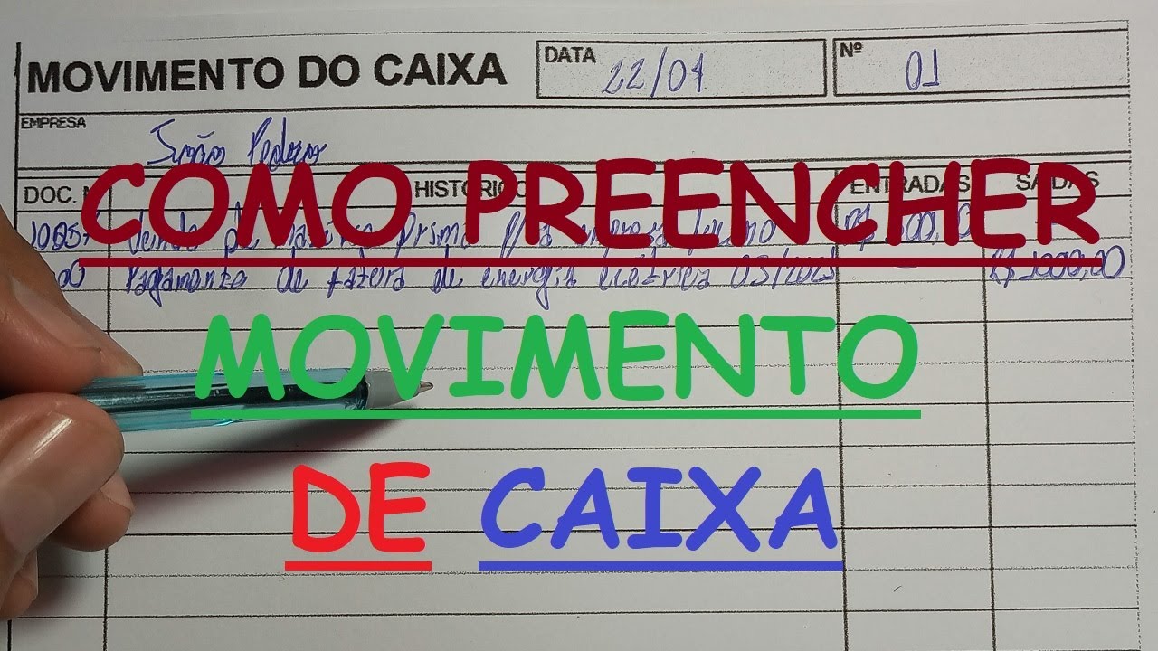 Como Preencher Movimento De Caixa