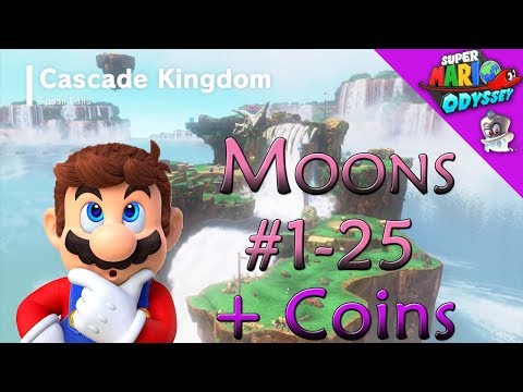 Super Mario Odyssey - Cascade Kingdom Moons 1-25 + Regional Coins