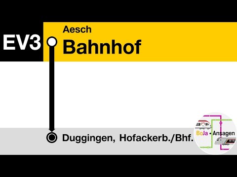 Postauto Ansagen | EV3 Aesch BL - Duggingen | Bauarbeiten | BoJa Ansagen