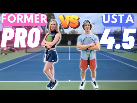 Ex-Pro Female vs USTA 4.5 Guy!