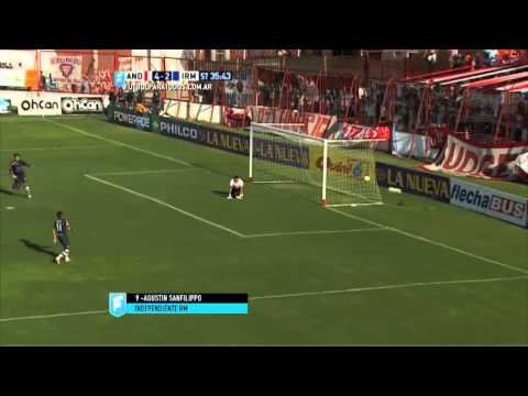 Gol de Sanfilippo. Los Andes 4 - Ind. Rivadavia 1. Fecha 5. Primera B Nacional 2015. FPT.