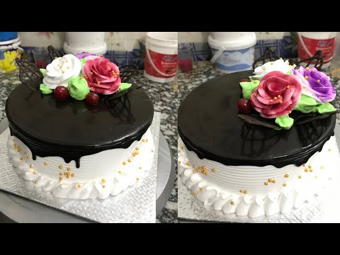 Chocolate ganache cake decorating |how to make chocolate ganache cake simple and @SoumyaCRecipes