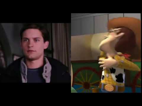 J. Jonah Jameson and Woody laugh together