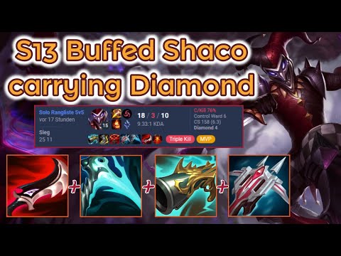 Buffed Lethality Shaco S13 Ranked - Diamond [League of Legends] Full Gameplay - Infernal Shaco