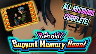 BEHOLD! SUPPORT MEMORY BOOST! ALL MISSIONS COMPLETE! TRUNKS & MAI STAGE! (DBZ: Dokkan Battle)